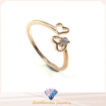 Anel de coração sincero de coração de amor rhodium chapeado com claro anel de promessa de zircônia cúbica AAA R10259
